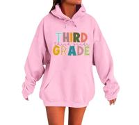 Women's Jumper Light Blue Stylish Hoodie and Sweatshirts for Back to School. Classic Crew Neck Design with Unique Patterns. Perfect for Spring and Festival Clothing Women, pink, XXL