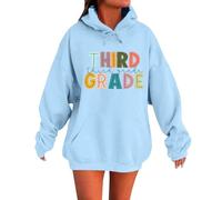Women's Jumper Light Blue Stylish Hoodie and Sweatshirts for Back to School. Classic Crew Neck Design with Unique Patterns. Perfect for Spring and Festival Clothing Women, lightblue, XL