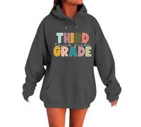 Women's Jumper Light Blue Stylish Hoodie and Sweatshirts for Back to School. Classic Crew Neck Design with Unique Patterns. Perfect for Spring and Festival Clothing Women, gray, S