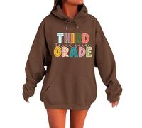 Women's Jumper Light Blue Stylish Hoodie and Sweatshirts for Back to School. Classic Crew Neck Design with Unique Patterns. Perfect for Spring and Festival Clothing Women, coffee, S