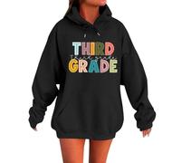 Women's Jumper Light Blue Stylish Hoodie and Sweatshirts for Back to School. Classic Crew Neck Design with Unique Patterns. Perfect for Spring and Festival Clothing Women, black, L