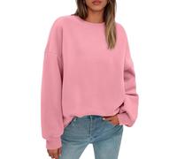 Womens Jumpers Baggy Long Sleeve Crew Neck Pullover Top | Jumpers Stretchable Y2K Solid Sweatshirts Without Hood Autumn Winter Workout Work Pullover