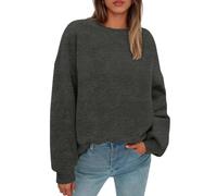 Womens Jumpers Baggy Long Sleeve Crew Neck Pullover Top | Long Sleeve Sweatshirts Stretchable Y2K Solid Sweatshirts Without Hood Autumn Winter Workout Work Pullover