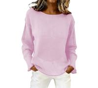 Women's Jumpers Casual Women Oversized Long Sleeve, Sheer Mesh Knit Sweater Tops, Y2K Summer Loose Hollow Out Pullover Shirt Beach Girl, Multiple Colors (Pink, M)
