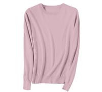Women's Jumpers Crew Neck Knitwear Plain Elegant Casual Tunic Blouses Long Sleeve Fall Winter Clothes Comfort Stretchy Dressy Sweatshirt Outdoor Office Workout Shirts Ladies Tops Sweater Purple