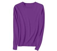 Women's Jumpers Crew Neck Knitwear Plain Elegant Casual Tunic Blouses Long Sleeve Fall Winter Clothes Comfort Stretchy Dressy Sweatshirt Outdoor Office Workout Shirts Ladies Tops Sweater Bronze
