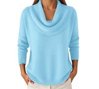 Women's Jumpers Elegant Retro Soft Triangle Neck Solid Color Sweater Top Winter Fleece Cozy Jumper Long Sleeved Knit Pullover Clothing Fashion Fall Outfits