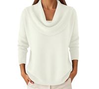 Women's Jumpers Elegant Retro Soft Triangle Neck Solid Color Sweater Top Winter Fleece Cozy Jumper Long Sleeved Knit Pullover Clothing Fashion Fall Outfits