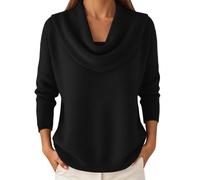 Women's Jumpers Elegant Retro Soft Triangle Neck Solid Color Sweater Top Winter Fleece Cozy Jumper Long Sleeved Knit Pullover Clothing Fashion Fall Outfits