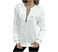 Women's Jumpers Fall Winter Long Sleeve Tops Sweatshirts Half Zip Crew Neck Knitted Sweaters Casual Elegant Pullover Tunic Sweatshirt Jumper Ladies Basic Lightweight Thermal Sweater Tops