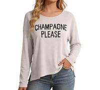 Womens Jumpers,Fashion Letter Knit Pullover Sweater Casual Crewneck Split Hem Soft Comfortable Daily Wear