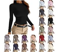 Women's Jumpers Fashion Stretchy Fabric Soft Womens Tops Sweaters Crew Neck Casual Ladies Sweatshirt Simple Fall Winter Form-Fitting Cashmere Blouse Long Sleeve Tops Women Solid Comfy Pullover