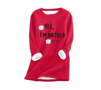 Women's Jumpers Fleece Lined Jumper Sweatshirt Dress Winter Warm Christmas Long Sleeve Vintage Print Sweater Pullover Sweater Round Neck Color Underwear Pullover Tops