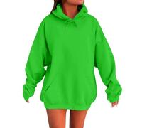 women's jumpers,Hoodies for Women UK Oversized Sweatshirts Hooded Long Sleeve Shirts Cute Loose Y2K Clothes Fall Hoody Pullover Top Holiday Festival Wear Activewear, Green 5XL