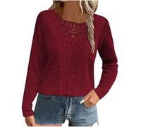 Women's Jumpers Long Sleeve Tops Fall Winter Sweater Top Crewneck Pullover Slim Casual Sweatshirts for Women Ribbed Knitwear Ladies Dressy Tunic Tops Knit Tshirts Warm Clothes