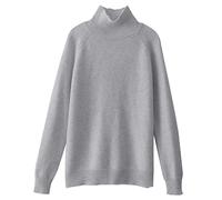 Women's Jumpers Merino Wool Cashmere Semi Turtle Neck Knitted Ladies Sweater Long Sleeve Solid Color Fashion Pullover Autumn and Winter Warm Slim Sweater Jumpers for Women UK Grey