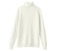Women's Jumpers Merino Wool Cashmere Semi Turtle Neck Knitted Ladies Sweater Long Sleeve Solid Color Fashion Pullover Autumn and Winter Warm Slim Sweater Jumpers for Women UK White