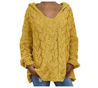 Women's Jumpers Winter Warm V neck Batwing Long Sleeve Crochet Sweater Loose Oversized Chunky Knitted Hoodie Sweater Jumper Plus Size Plain Lightweight Baggy Everyday Tops Loungerwear Streetwear