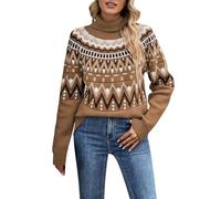Womens Jumpers,Women’S Casual Leopard Print Knitted Pullover Sweaters Long Sleeve Crew Neck Tops