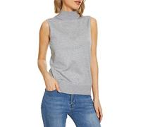 Womens Jumpers Women Sleeveless Mock Neck Tops for Women Sweater Knit Turtleneck Soft Basic Vest Tank Lightweight Funny Xmas Jumpers for Women UK Sales Valentine's Day Essentials Women's Sweater
