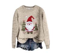 Women's Jumpers Xmas Jumpers for Women UK Santa Claus Wool Blend Deer Soft Off The Shoulder Snowflake Basic Tunic Shirts Fair Isle Cable Knit Long Sleeve Pullover Womens Christmas