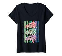 Women's Jumping Spider Cute Arachnid V-Neck T-Shirt