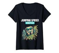 Womens Jumping Spider Whisperer. Jumping Spiders Jumping Spider V-Neck T-Shirt