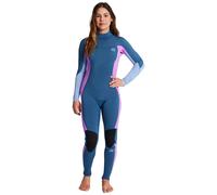 Billabong Synergy 4/3 Mm Woman Long Sleeve Back Zip Neoprene Suit Blue 4 Woman