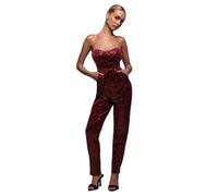 Women's jumpsuit Goddiva Sequin & Velvet Corset Rouge 42