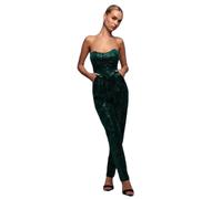 Women's jumpsuit Goddiva Sequin & Velvet Corset Vert 38