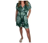 Women's Jumpsuit Jumpsuit Sleeveless Summer Flower Muser Elegant Playsuit Romper with Pockets Wide Leg Overall Short Romper Summer Trouser Suit Playsuit Wrap Look Summer Short Romper, Green, XXL