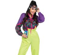 Leg Avenue Womens 2 Pc Rad 80s Tracksuit, Includes Zip-up Tracksuit and Headband, Multicolor, XL