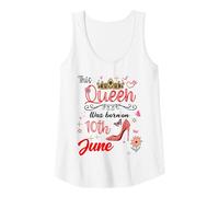 Womens June 10 Birthday This Queen was Born on June 10th Tank Top
