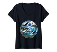 Women's Juneau Alaska AK USA, Inside Passage V-Neck T-Shirt