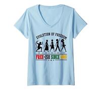 Women's Juneteenth 1865 Black History Evolution of Freedom V-Neck T-Shirt