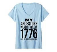 Women's Juneteenth 1865 Freedom Ancestors Celebration V-Neck T-Shirt