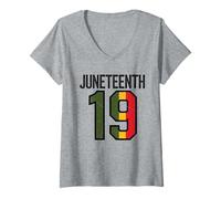 Womens Juneteenth Ancestors Black Pride African American June 19 V-Neck T-Shirt