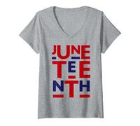 Women's Juneteenth is My Independence Day 1865 4th of July 4 US Flag V-Neck T-Shirt