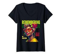 Womens Juneteenth Pride: Honoring My Ancestors V-Neck T-Shirt