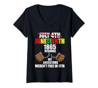 Women's Juneteenth Tshirt Men Boy, Juneteenth June 19th 1865 Freedom V-Neck T-Shirt