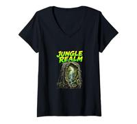 Women's Jungle Adventure Backpack Nature Explorer Escape V-Neck T-Shirt