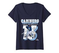 Womens Junior Caminero | Tampa Bay MLB Baseball Player | MLBJCA201M V-Neck T-Shirt