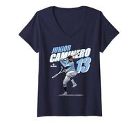 Womens Junior Caminero | Tampa Bay MLB Baseball Player | MLBJCA204M V-Neck T-Shirt