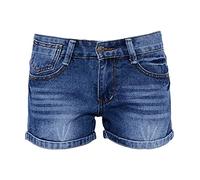 Women's Juniors Mid Waist Rolled Hem Denim Short Classic Plus Size Jeans Shorts Casual Vintage Stretchy Jean Short-Pant