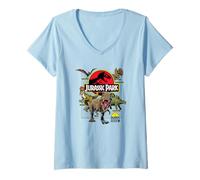 Women's Jurassic Park Dinosaur Breach V-Neck T-Shirt