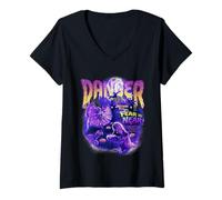 Womens Jurassic Park Halloween Design Danger Fear is Near V-Neck T-Shirt