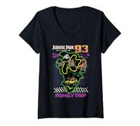 Women's Jurassic Park Isla Nublar 93 Family Trip V-Neck T-Shirt