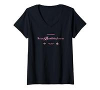 Women's Jurassic Park The Most Beautiful Thing Front & Back V-Neck T-Shirt