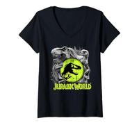 Women's Jurassic World: Fallen Kingdom Dinosaur Collage V-Neck T-Shirt
