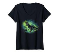 Women's Jurassic World Giganotosaurus Night Hunt V-Neck T-Shirt